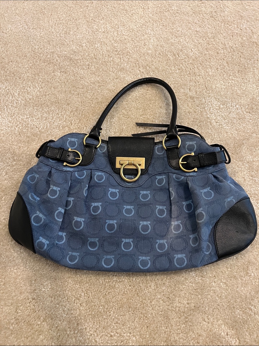 Salvatore Ferragamo Gancini monogram canvas handbag